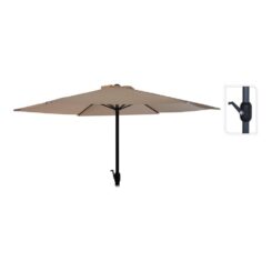 Parasol para jardim, COR taupe, Ø300 x 248 cm