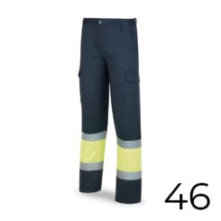 Calças poliéster/algodao bicolor alta visibilidade azul/amarelo tamanho 46 388PFXYFA/46