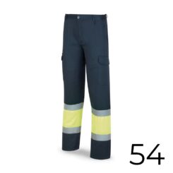 Calças poliéster/algodao bicolor alta visibilidade azul/amarelo tamanho 54 388PFXYFA/54