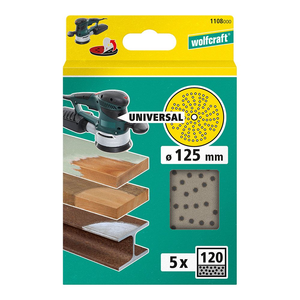 Disco de lixa multifuros para lixadeira excêntrica, ø125mm, grão 120 - Image 2