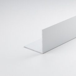 Perfil angular de alumínio para montagem própria, pintado de branco, 1000 x 40 x 40 mm