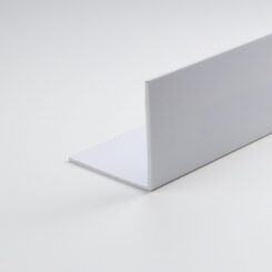Perfil em l para montagem própria, em PVC branco acetinado, 2000 x 40 x 10 mm