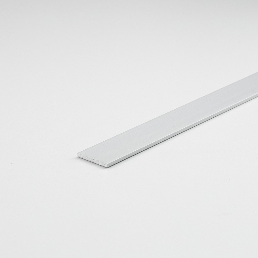 Perfil de alumínio plano para montagem DIY, prata, 1000 x 15 x 2 mm