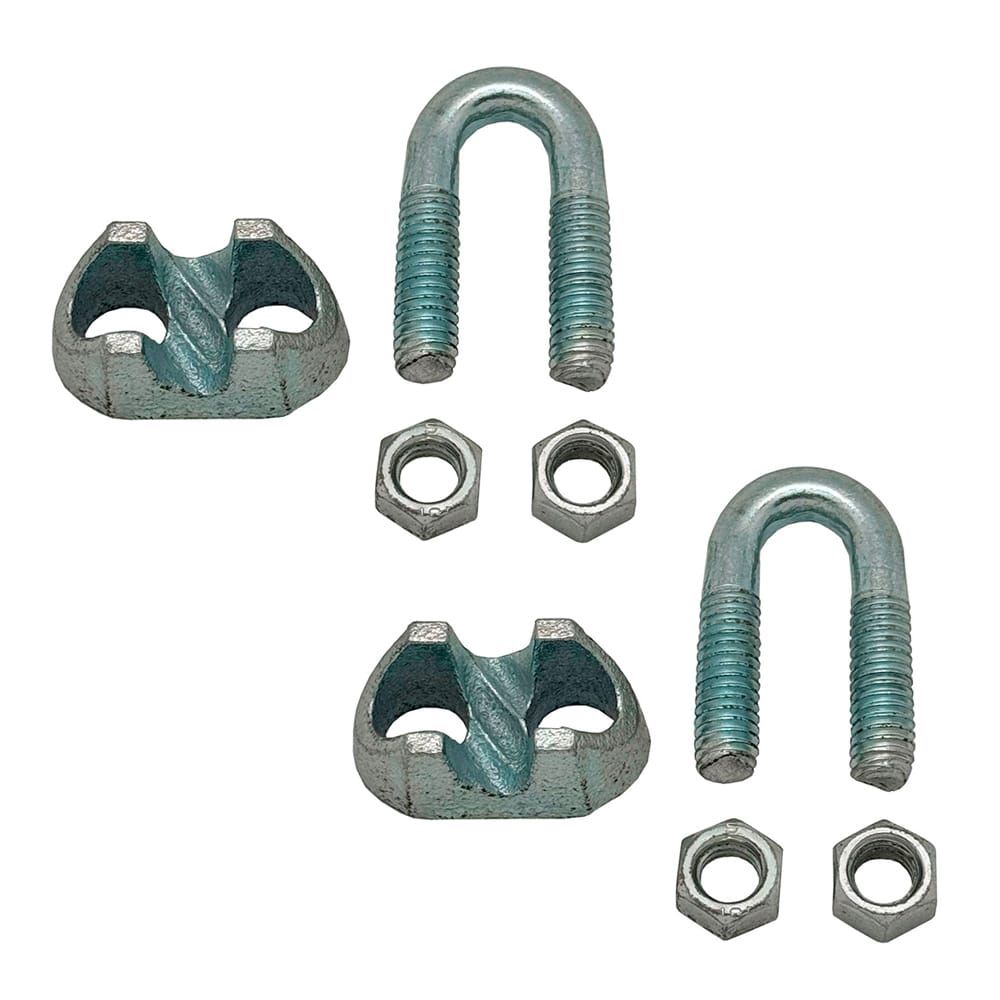 Grampo cabo DIN-741 SJT01, aço galvanizado, M4, 1/8". 2 unidades