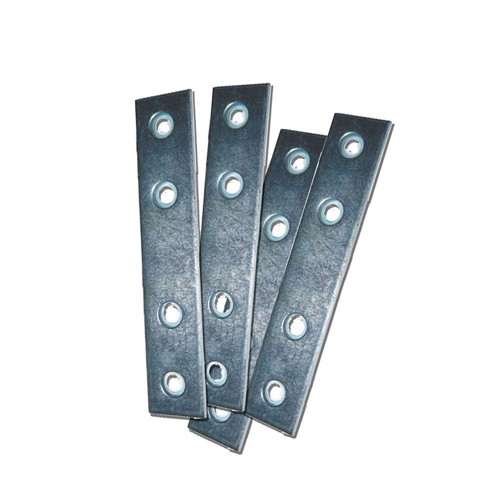 Placa de união reta PLC02, aço zincado, 60 x 15 x 2 mm. 4 unidades