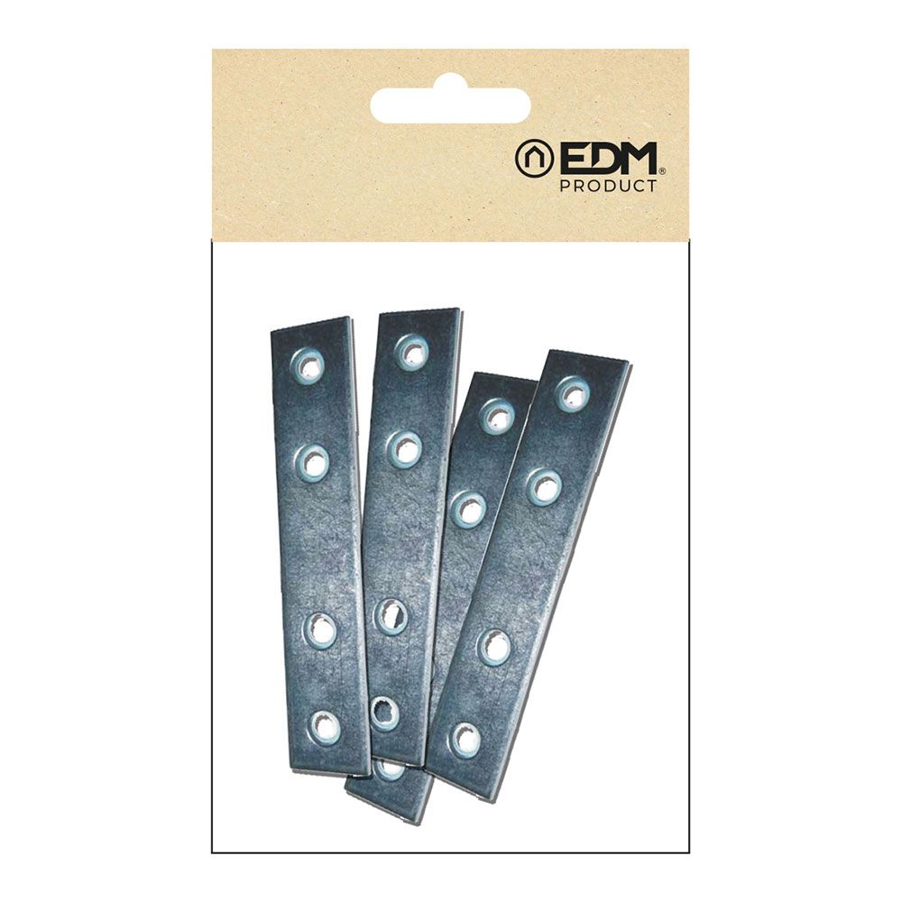 Placa de união reta PLC02, aço zincado, 60 x 15 x 2 mm. 4 unidades - Image 2