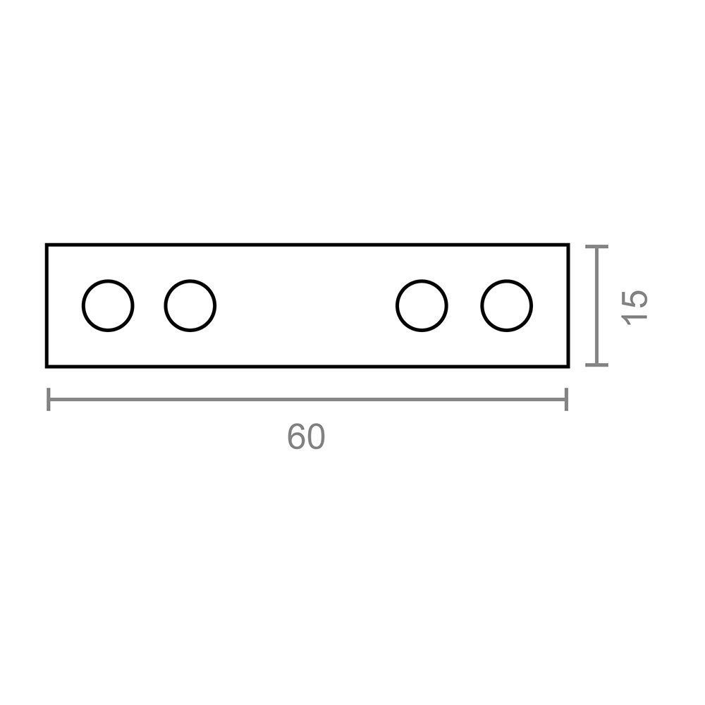 Placa de união reta PLC02, aço zincado, 60 x 15 x 2 mm. 4 unidades - Image 3