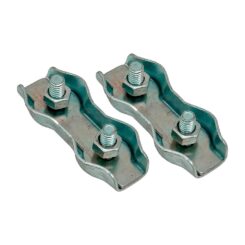 Cerra-cabos duplo plano SJT02, 4 mm, galvanizado, blíster 2 unidades