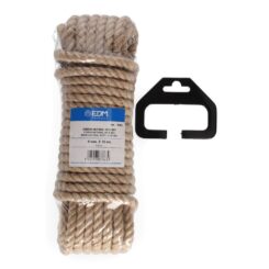 Corda natural juta 3 cabos calibre 8 mm x 10 m