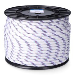 Corda adriça entrançada de poliéster branco distinta, calibre 12 mm x 100 m