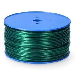Cabo de aço revestido de PVC verde, bitola 4 mm x 175 m