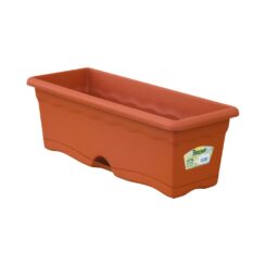 Floreira com prato integrado COR terracota 60 x 20 cm