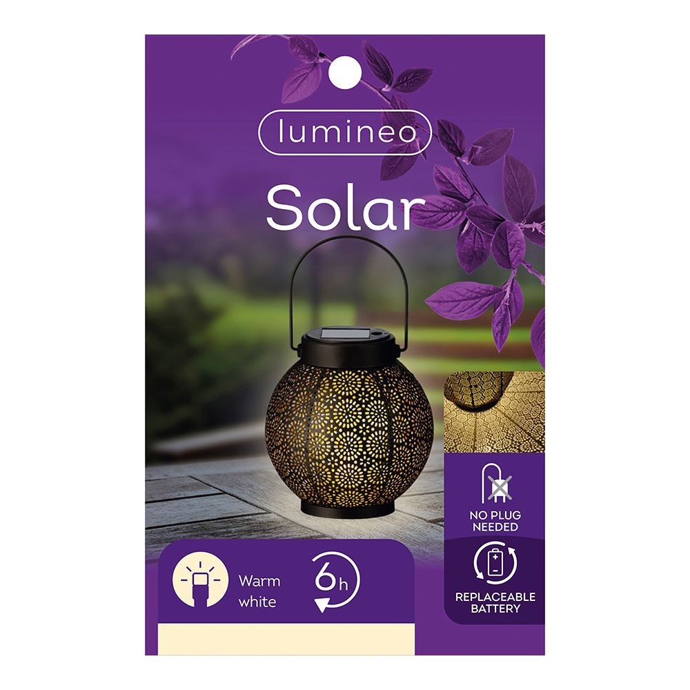 Candeeiro solar de metal para exterior 16cm 897539