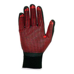 Luvas de nylon/lycra com palma de nitrilo foam/pontos, agility® dots, preta e vermelha, T-9 L
