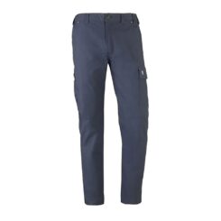 Calça azul-marinho estilo road, com vários bolsos e tecido elástico, tamanho G