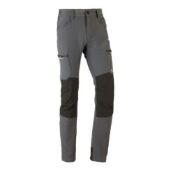 Calça cinza elástica com vários bolsos dinâmicos, tamanho M