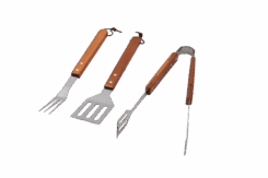 Conjunto de 3 Peças com Cabo em Madeira