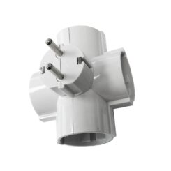 Ficha 4 tomadas T/TL saídas lateral 4,8mm 16A 250V branco (embalado)