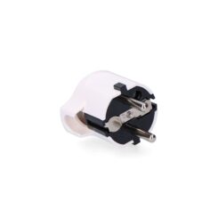 Plug 2P+E, 16A 250V~, saída 90, branco (retrátido)