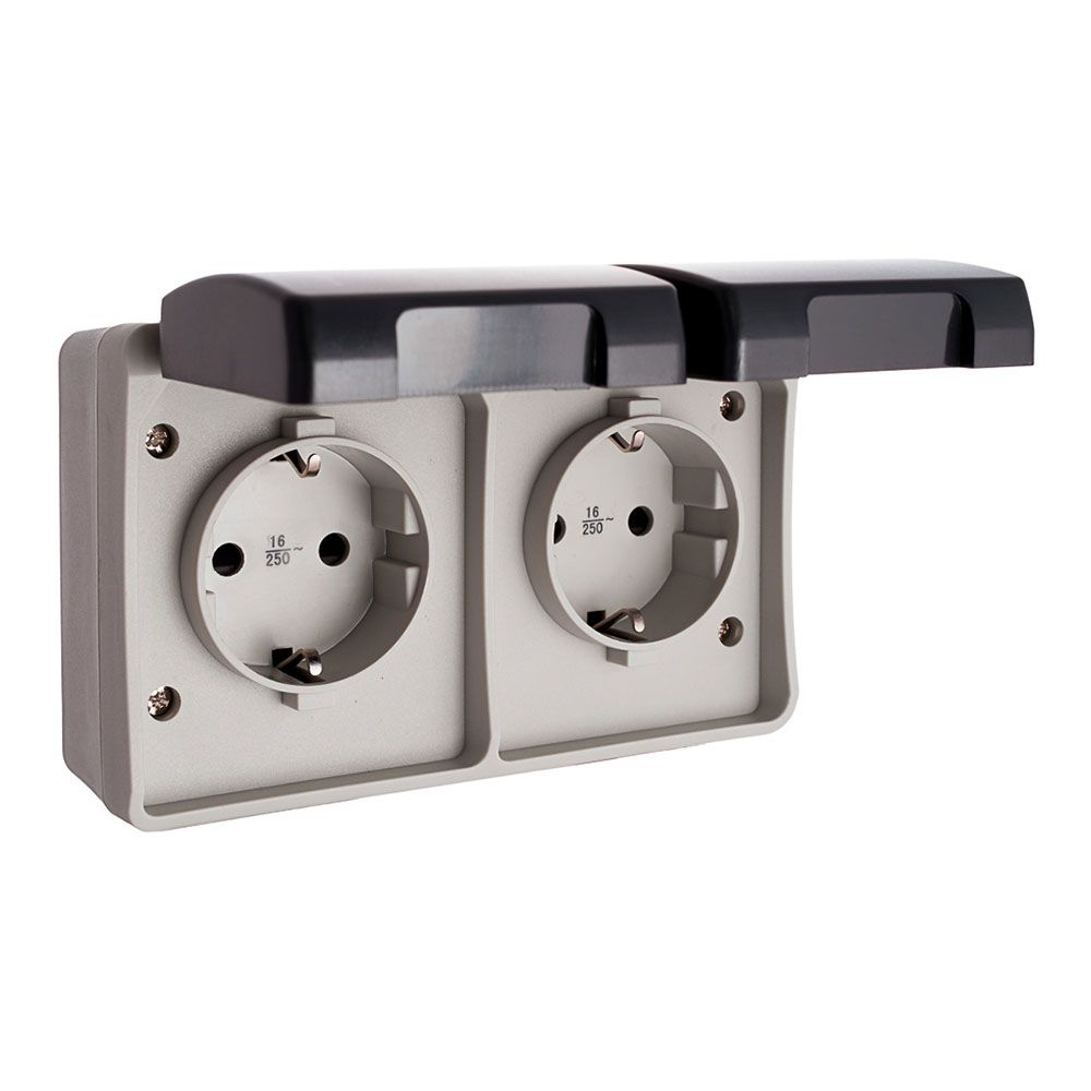 Base estanque fixa, duplo t/tl 16 a 250 v ip44